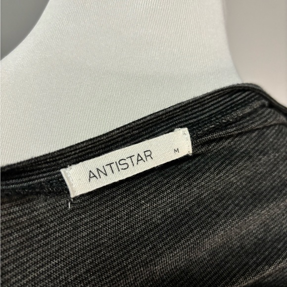 Antistar black and gray crop top with bunching detail - Picture 2 of 7